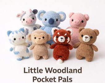Patrón de crochet para amigos de bolsillo del bosque: animales amigurumi (descarga digital)