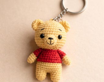 Patrón de llavero de oso a crochet: Tutorial fácil de amigurumi (Descarga en PDF)