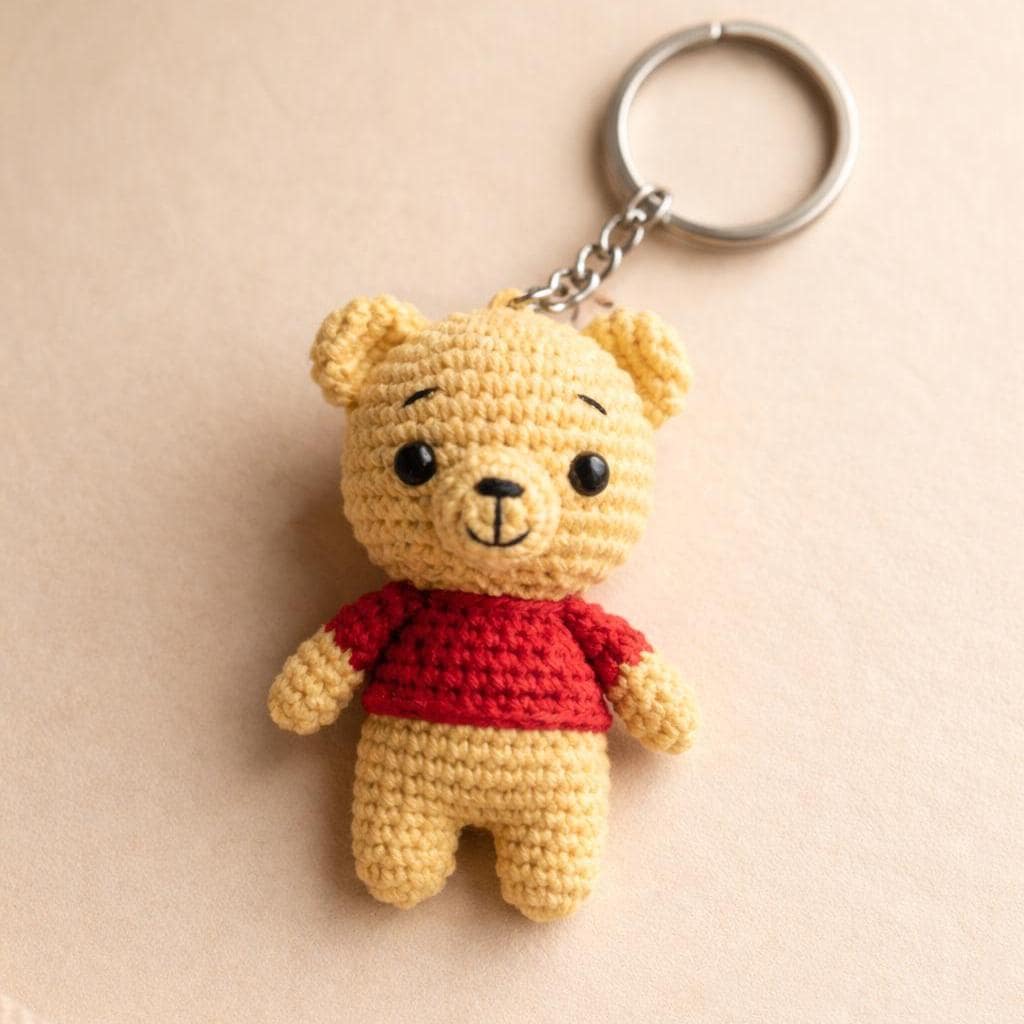 30 Tiny Amigurumi Patterns to Crochet, From Cats and Frogs to Mini Bundles 8 Crochet Bear Keychain Pattern