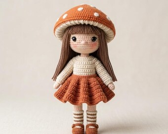 Patrón de crochet para amigurumi de muñeco hongo / Oso compañero de Woodland Friends (patrón PDF)