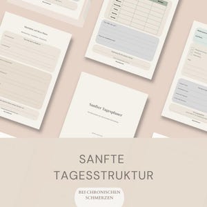 Sanfte Tagesstruktur bei chronischen Schmerzen-Druckbarer A4 Tagesplaner PDF mit Wochenübersicht & Reflexion