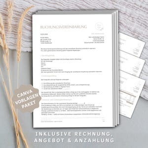 Vertrag Fotograf Vorlage Canva + Rechnung, Angebot & Anzahlungsrechnung | Business Bundle Fotografin | Sichere Vorlagen | Sofort Download