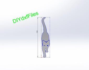 Walking Cat Kitten DXF DWG: CNC, Plasma, Laser & Waterjet Cut Files (Digital Download)