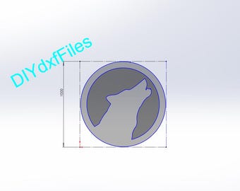 Howling Wolf Emblem DXF DWG: CNC, Plasma, Laser & Waterjet Cut Files (Digital Download)