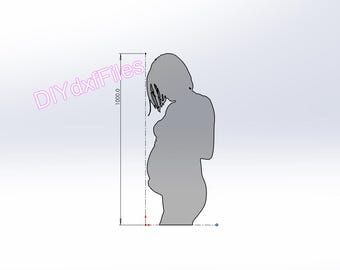 Pregnant Woman DXF DWG: CNC, Plasma, Laser & Waterjet Cut Files (Digital Download)