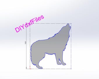 Howling Wolf DXF DWG: CNC, Plasma, Laser & Waterjet Cut Files (Digital Download)