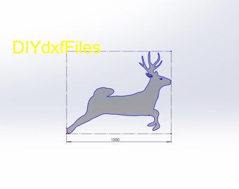 Jumping Deer Buck DXF DWG: CNC, Plasma, Laser & Waterjet Cut Files (Digital Download)