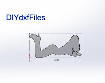 Sexy Lady Silhouette DXF DWG: CNC, Plasma, Laser & Waterjet Cut Files (Digital Download)