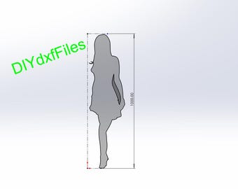 Female Silhouette DXF DWG: CNC, Plasma, Laser & Waterjet Cut Files (Digital Download)