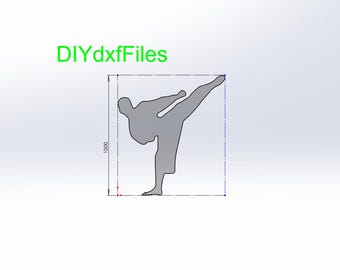 Karate Kick DXF DWG: CNC, Plasma, Laser & Waterjet Cut Files (Digital Download)