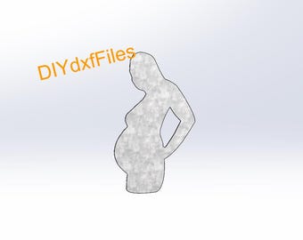 Pregnant Woman DXF DWG: CNC, Plasma, Laser & Waterjet Cut Files (Digital Download)