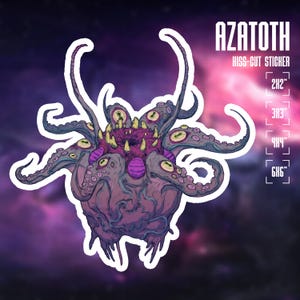 Paarse Cthulhu-monstersticker | Kiss-Cut sticker