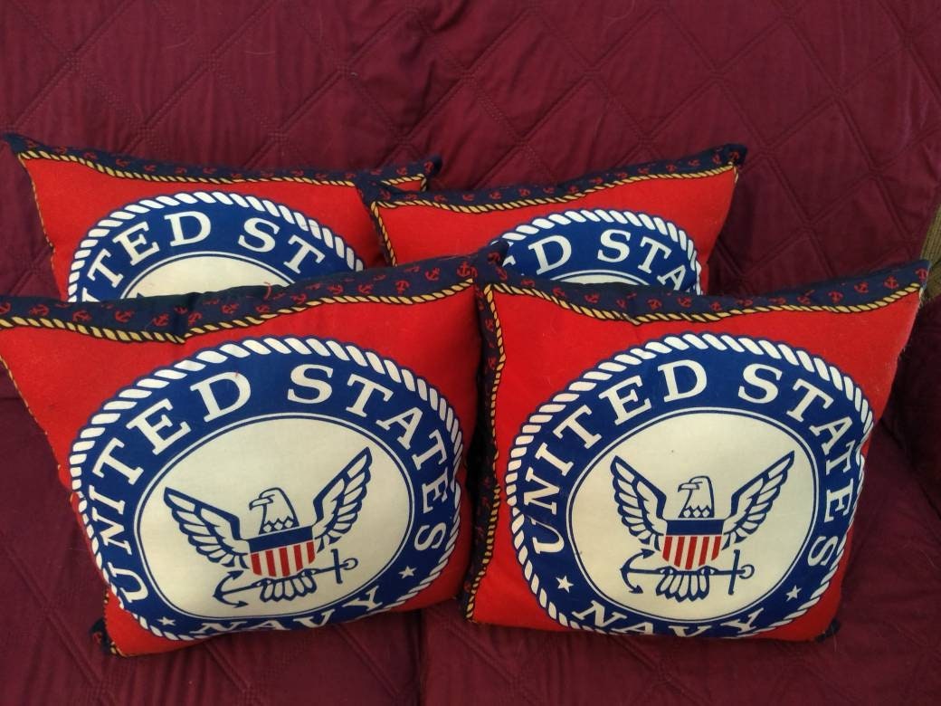 US Navy decorative patriotic pillow Handmade 16 x 16 Etsy