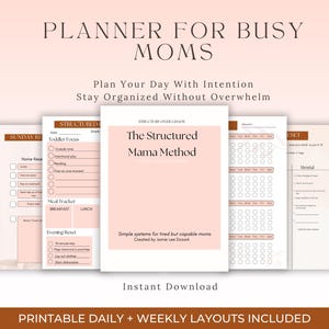 2026 Mom Planner Printable, Daily Weekly Schedule Organizer, Stay at Home Mom Routine Planner, Family Command Center, Instant Download PDF