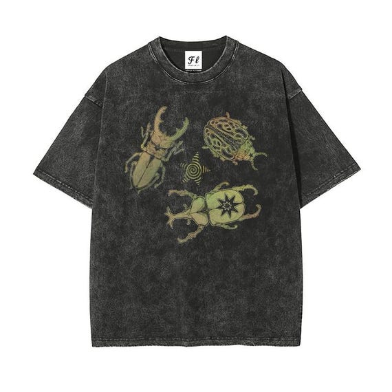 Beetle Shirt, Insect Lover Tee, Bug Graphic T Shirt, Washed Oversized Streetwear Shirt, Entomology Gift