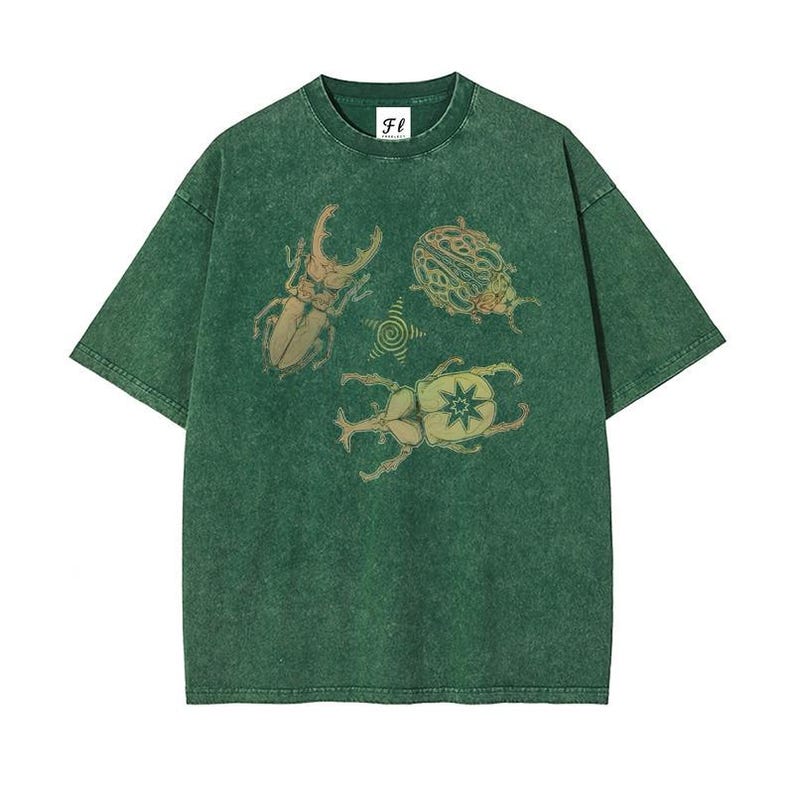 Beetle Shirt, Insect Lover Tee, Bug Graphic T Shirt, Washed Oversized Streetwear Shirt, Entomology Gift image 3