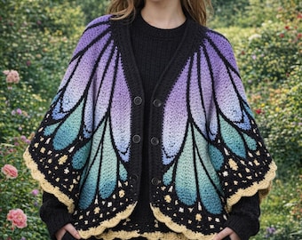 Butterfly Cardigan Crochet Pattern PDF | Nature-Inspired Crochet |Wing Sweater