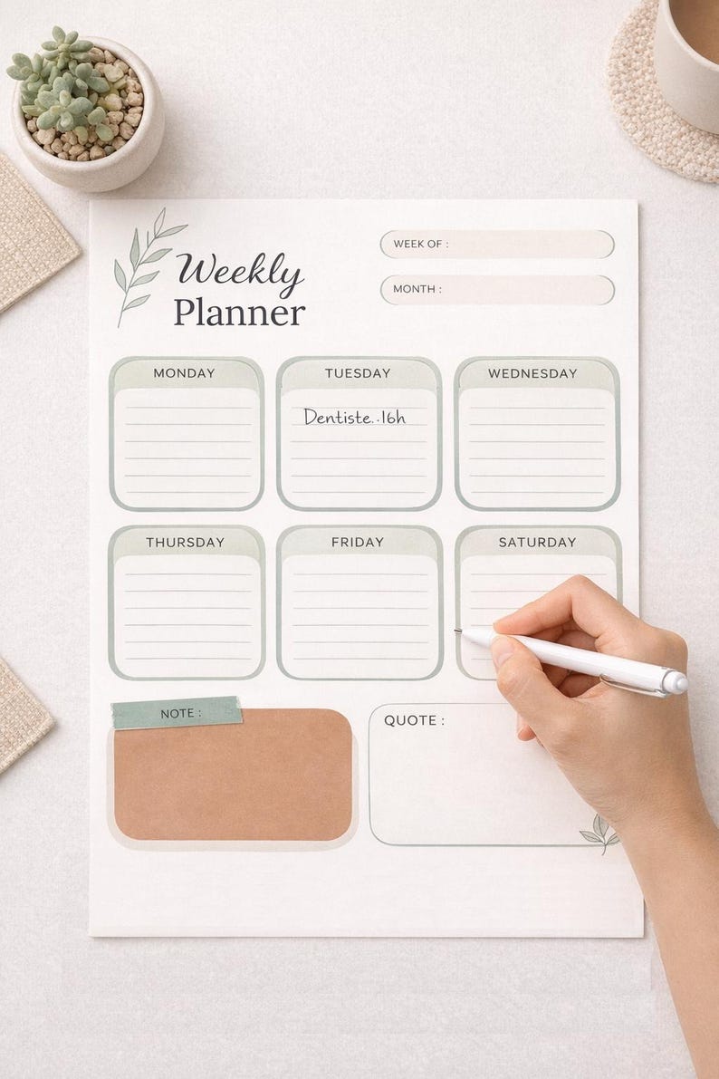 ADHD Weekly Planner Printable | Neurodivergent Weekly Organizer | ADHD ...