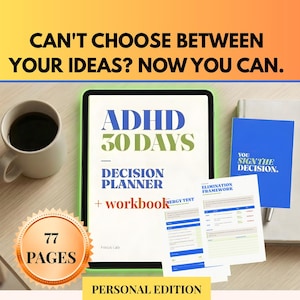 30-Day ADHD Personal Decision Planner (Interactive, Printable PDF)