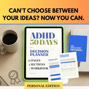 30-Day ADHD Personal Decision Planner (Interactive, Printable PDF)