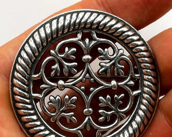 Kalevala Sterling Silver Brooch Vintage 1997 Finnish Modernist Filigree Pin Scandinavian Jewelry Solki Unique Birthday Gift Her