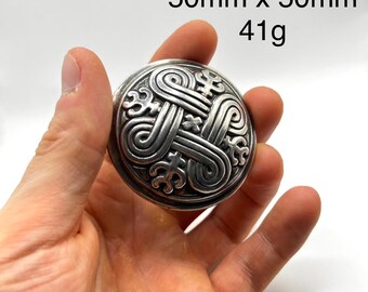 Kalevala Hannunvaakuna Brooch Heavy Sterling Silver Vintage Finnish Solki Pin Scandinavian Jewelry Unique Birthday Gift Her Statement