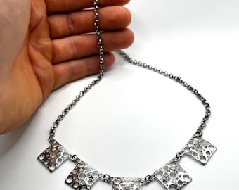 Liisa Vitali Pitsi Sterling Silver Necklace Modern Finnish Designer Lace Pendant Scandinavian Jewelry Unique Birthday Gift Her