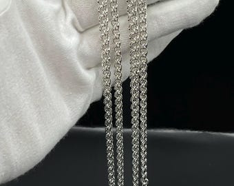 Chino Link Necklace Vintage 830 Silver Chain Men Women Unisex Jewelry Unique Birthday Gift Statement Piece 70cm 5mm