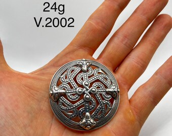 Kalevala Solki 7 Brooch Sterling Silver Vintage 2002 Pin Finnish Round Medallion Scandinavian Jewelry Unique Birthday Gift Her