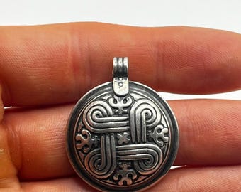 Kalevala Sterling Silver Hannunvaakuna Pendant Riipus Vintage 1994 Finnish Modernist Viking Charm Scandinavian Jewelry Gift Her