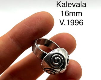 Kalevala Halikko Ring Size 16mm Sterling Silver Vintage 1996 Finnish Spiral Dome Scandinavian Jewelry Unique Birthday Gift Her