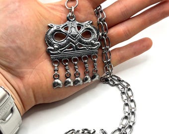 Kalevala 813 Silver Kokemäen Riipus Necklace Vintage 1943 Finnish Viking Pendant Scandinavian Jewelry Unique Birthday Gift Her