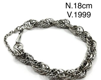 Kalevala Setukaisten Kääty Bracelet Sterling Silver Vintage 1999 Finnish Chain Link Scandinavian Jewelry Unique Birthday Gift Her