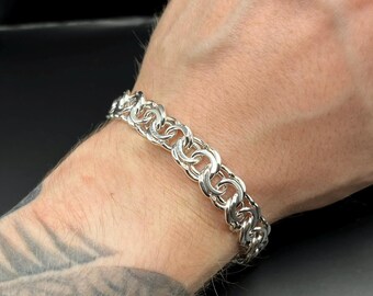 Bismarck Silver Bracelet Vintage 830 Chain Link Men Women Unisex Jewelry Unique Birthday Gift Scandinavian Statement Piece
