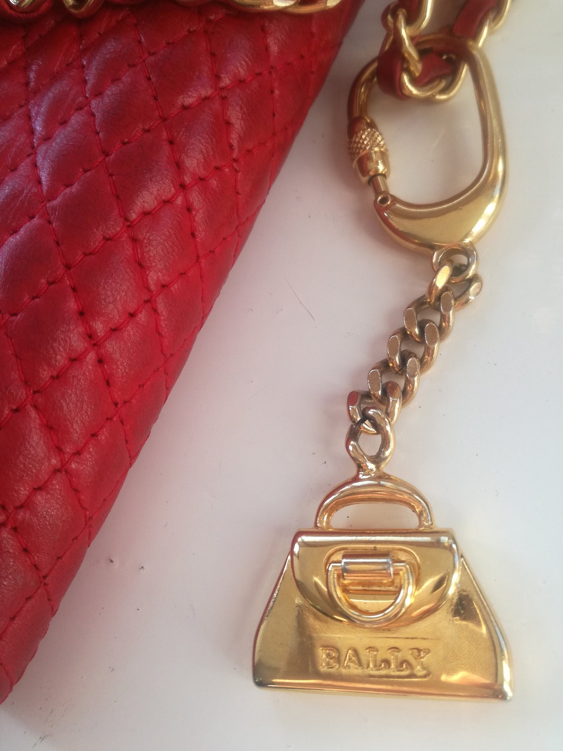 VTG BALLY BagShaped KEYRING Goldtone stiletto keychain bag Etsy