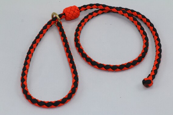 35 Braided Paracord Slip Tab Suppression Collar Orange Black