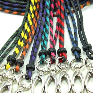 Braided kangaroo leather break-away whistle/ID lanyard