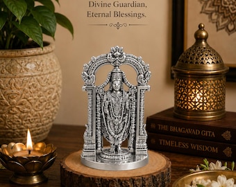 Tirupati Balaji Idol Statue | Silber Finish Venkateswara Murti, Home Tempel Dekor