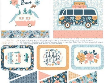 Live Love Glamp Riley Blake diy home decor camper panel tea towel pot holder  bunting banner