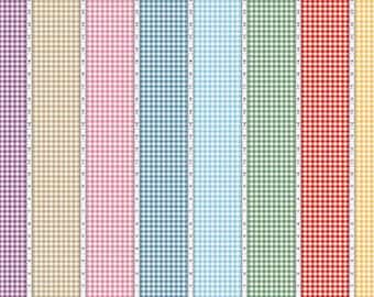 Riley Blake Simple Pleasures, Gingham Stripes Multi C16658R-MULTI from American Jane , quilting fabric by the yard