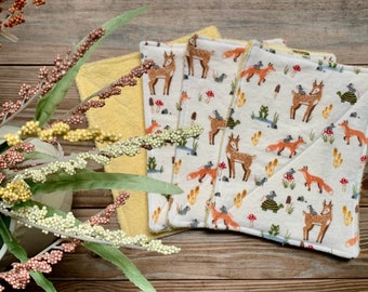 Paperless Towels Woodland forest animals  small wash Set of 4