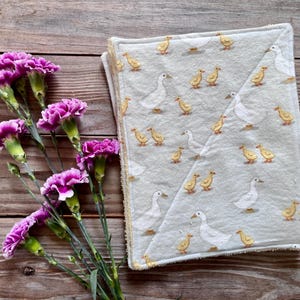 Paperless Towels Reusable Ducks yellow  absorbent Flannel terry cloth Set of 4