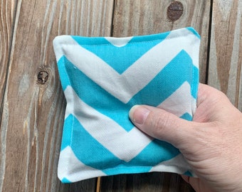 Owie bags, Ouchie Bags, Natural Hot/Cold Therapy Packs Blue white chevron