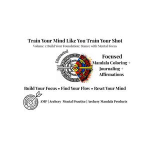 Puede incluir: Fondo blanco con texto: "Train Your Mind Like You Train Your Shot". Incluye un diseño de mandala con las palabras "Distracted" y "Focused". También incluye las frases "Build Your Focus", "Find Your Flow" y "Reset Your Mind".