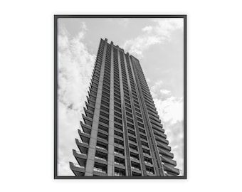 Barbican Tower Black and White Poster framed print | Architectural Photography Poster