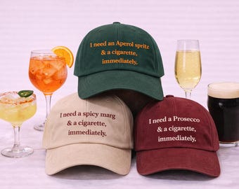 Custom Drink Embroidered Cap Funny Cocktail Hat Gift
