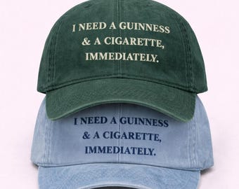 Gorro divertido con la frase "Necesito una pinta y un cigarrillo inmediatamente", gorro de pub irlandés, Día de San Patricio