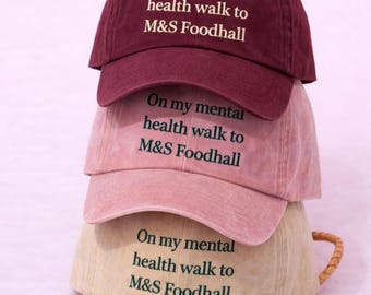 funny viral foodhall mental health walk embroidered cap summer hat picky bits