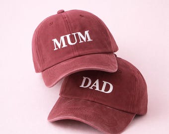 Personalised Embroidered Mum Dad Cap, Custom Family Baseball Hat
