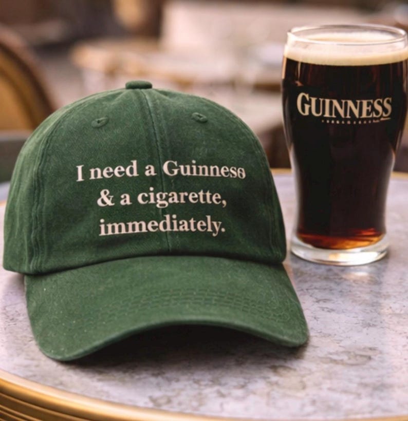 Funny Guinness Hat I Need a Drink Immediately embroidered personalised Cap image 3